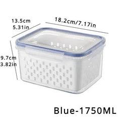 Refrigerator Preservation Storage Box Drain Basket Storage Containers Sealed Box Vegetable and Fruit Food Grade Drain Box |  | Luvasmr - Satisfyingly Organised