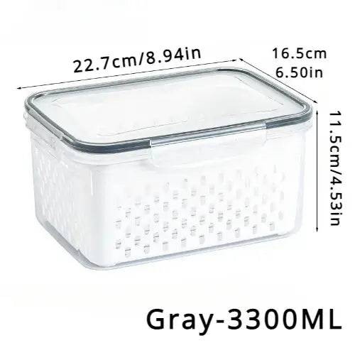 Refrigerator Preservation Storage Box Drain Basket Storage Containers Sealed Box Vegetable and Fruit Food Grade Drain Box |  | Luvasmr - Satisfyingly Organised