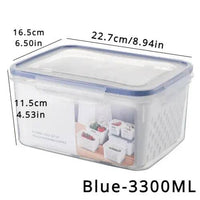 Refrigerator Preservation Storage Box Drain Basket Storage Containers Sealed Box Vegetable and Fruit Food Grade Drain Box |  | Luvasmr - Satisfyingly Organised