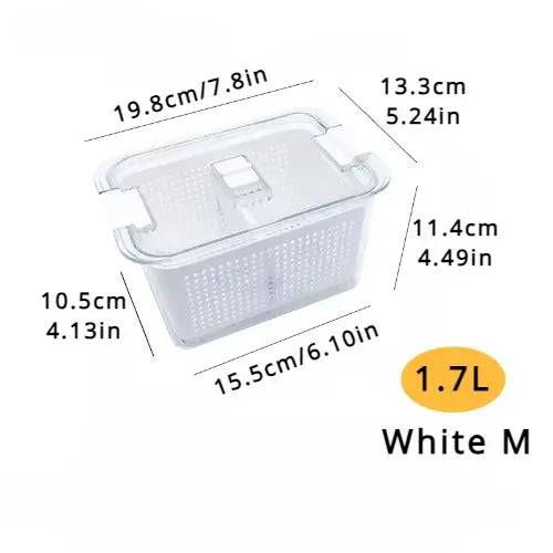Refrigerator Preservation Storage Box Drain Basket Storage Containers Sealed Box Vegetable and Fruit Food Grade Drain Box |  | Luvasmr - Satisfyingly Organised