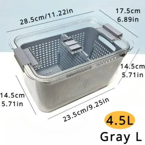 Refrigerator Preservation Storage Box Drain Basket Storage Containers Sealed Box Vegetable and Fruit Food Grade Drain Box |  | Luvasmr - Satisfyingly Organised
