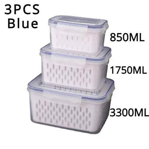 Refrigerator Preservation Storage Box Drain Basket Storage Containers Sealed Box Vegetable and Fruit Food Grade Drain Box |  | Luvasmr - Satisfyingly Organised