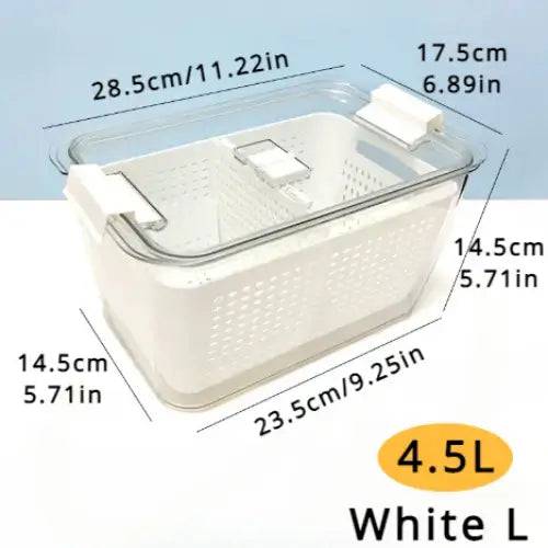 Refrigerator Preservation Storage Box Drain Basket Storage Containers Sealed Box Vegetable and Fruit Food Grade Drain Box |  | Luvasmr - Satisfyingly Organised