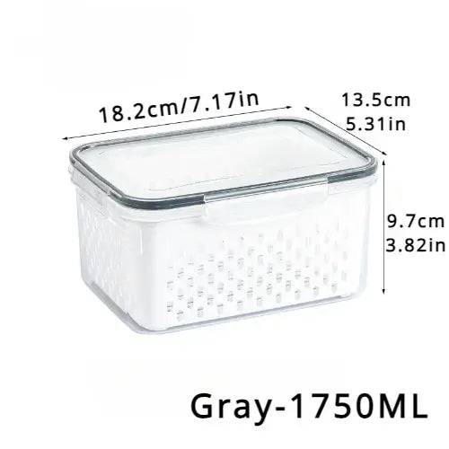 Refrigerator Preservation Storage Box Drain Basket Storage Containers Sealed Box Vegetable and Fruit Food Grade Drain Box |  | Luvasmr - Satisfyingly Organised