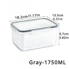 Refrigerator Preservation Storage Box Drain Basket Storage Containers Sealed Box Vegetable and Fruit Food Grade Drain Box |  | Luvasmr - Satisfyingly Organised
