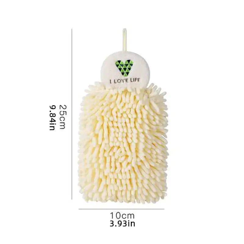 Quick-drying chenille hand towel with ultra absorbent design, ideal for kitchens and bathrooms, promoting superior softness.