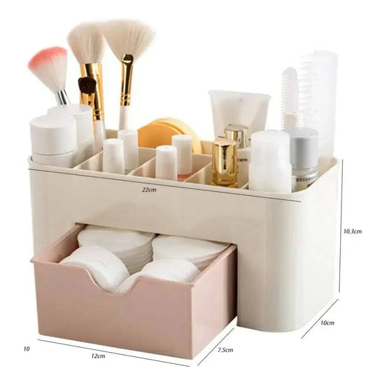 Double Layer Plastic Makeup Organizers Storage Box Cosmetic Drawers Jewelry Display Box Case Desktop Container Boxes Organizer |  | Luvasmr - Satisfyingly Organised