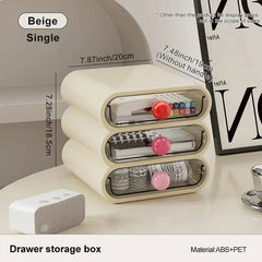 UFORU Cosmetics storage box Home dressing table Advanced sense bedroom large capacity removable drawer desktop storage cabinet |  | Luvasmr - Satisfyingly Organised