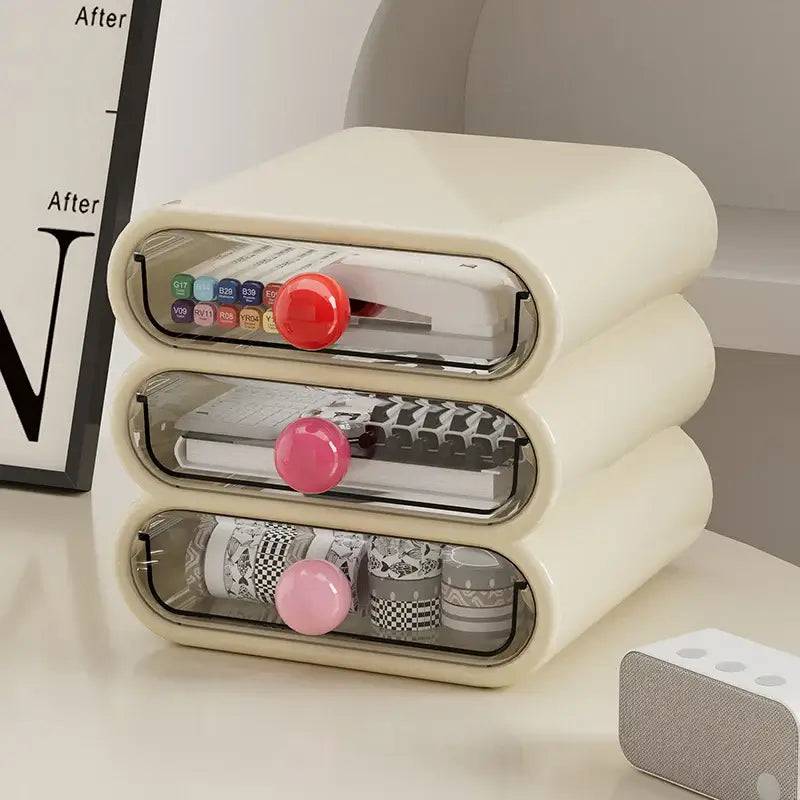 UFORU Cosmetics storage box Home dressing table Advanced sense bedroom large capacity removable drawer desktop storage cabinet |  | Luvasmr - Satisfyingly Organised