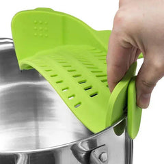 Universal Silicone Clip on Pan Pot Strainer Anti Spill Pasta Pot Strainer Food Grade Fruit Colander for Pasta Fruit Vegetable |  | Luvasmr - Satisfyingly Organised
