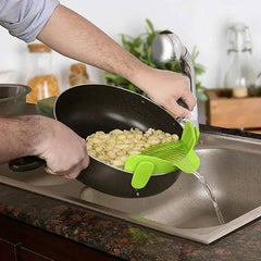 Universal Silicone Clip on Pan Pot Strainer Anti Spill Pasta Pot Strainer Food Grade Fruit Colander for Pasta Fruit Vegetable |  | Luvasmr - Satisfyingly Organised