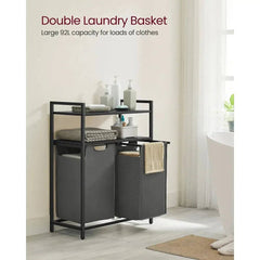 VASAGLE Laundry Basket, Laundry Hamper, Laundry Sorter with 2 Pull-Out and Removable Bags, 2 Shelves, 46L Capacity per Bag |  | Luvasmr - Satisfyingly Organised