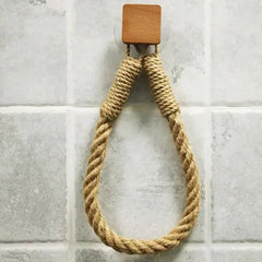 Nail-free Paper Towel Holders Rack Bathroom Towel Hook Toilet Paper Holder Towel Rack Beige Hemp Color |  | Luvasmr - Satisfyingly Organised