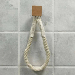 Nail-free Paper Towel Holders Rack Bathroom Towel Hook Toilet Paper Holder Towel Rack Beige Hemp Color |  | Luvasmr - Satisfyingly Organised