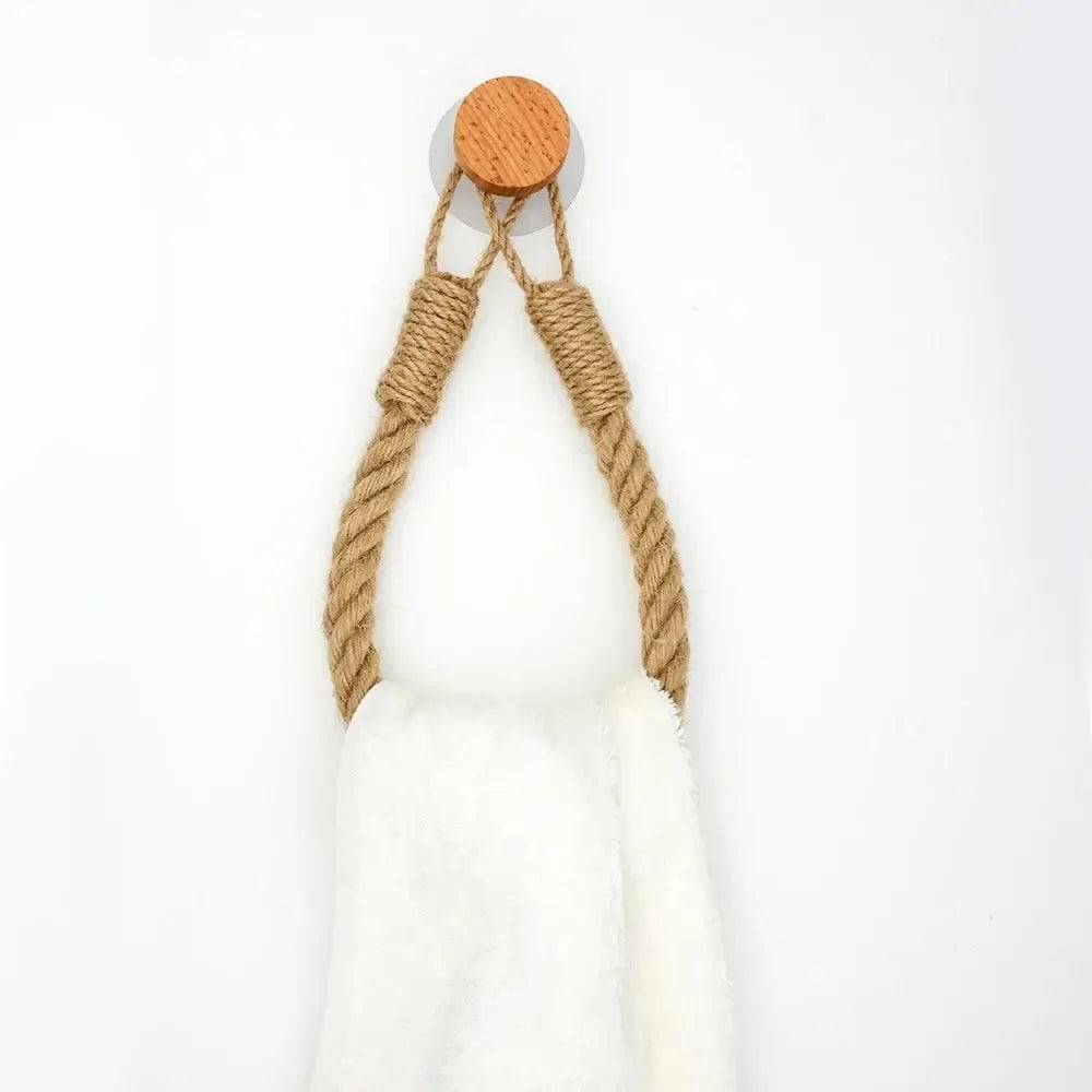 Nail-free Paper Towel Holders Rack Bathroom Towel Hook Toilet Paper Holder Towel Rack Beige Hemp Color |  | Luvasmr - Satisfyingly Organised