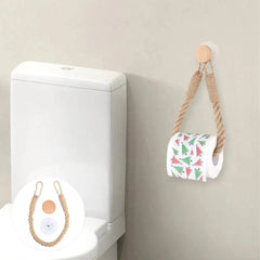 Nail-free Paper Towel Holders Rack Bathroom Towel Hook Toilet Paper Holder Towel Rack Beige Hemp Color |  | Luvasmr - Satisfyingly Organised