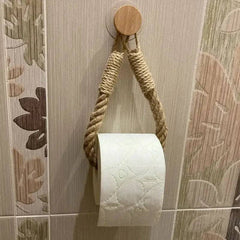 Nail-free Paper Towel Holders Rack Bathroom Towel Hook Toilet Paper Holder Towel Rack Beige Hemp Color |  | Luvasmr - Satisfyingly Organised