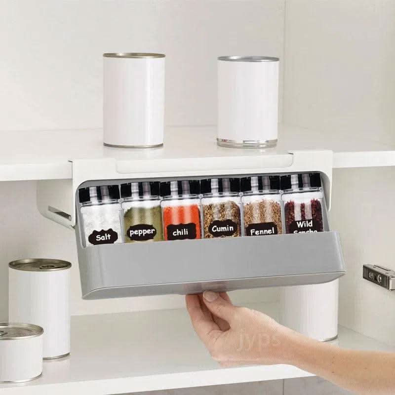 Sleek Under-Shelf Pull-Out Spice Rack - Luvasmr