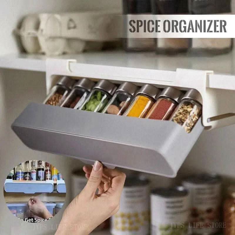 Sleek Under-Shelf Pull-Out Spice Rack - Luvasmr