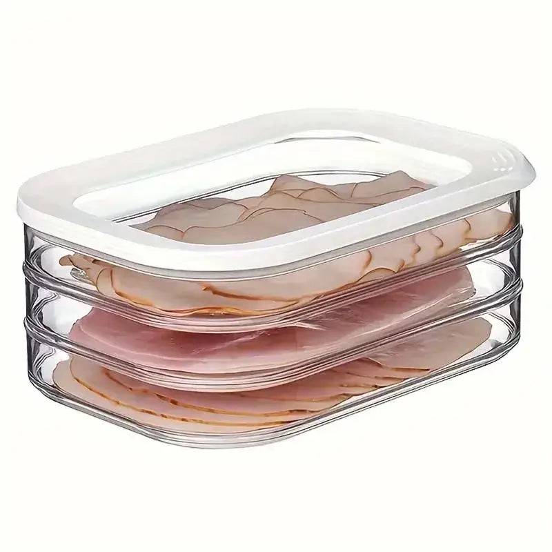 Bacon Keeper With Lid Leakproof Deli Meat Container for Fridge Food-grade Frozen Roast Meat Storage Box Kitchen Accessories | Kitchen | Luvasmr - Satisfyingly Organised