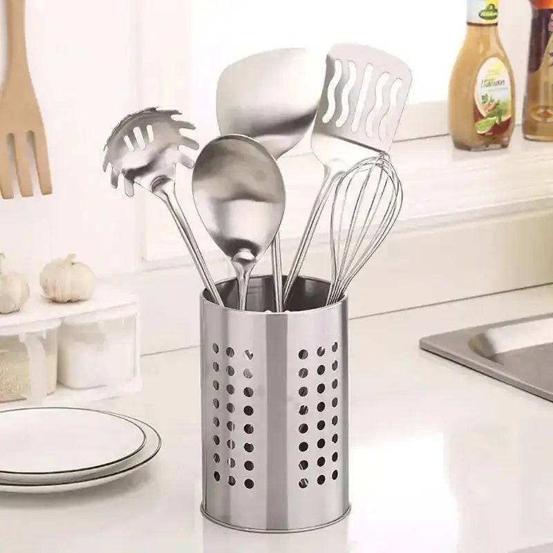 Stainless Steel Kitchen Utensils Holder | Kitchen | Luvasmr - Satisfyingly Organised