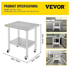 Stainless Steel Work Table | Kitchen | Luvasmr - Satisfyingly Organised