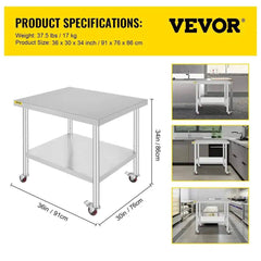 Stainless Steel Work Table | Kitchen | Luvasmr - Satisfyingly Organised