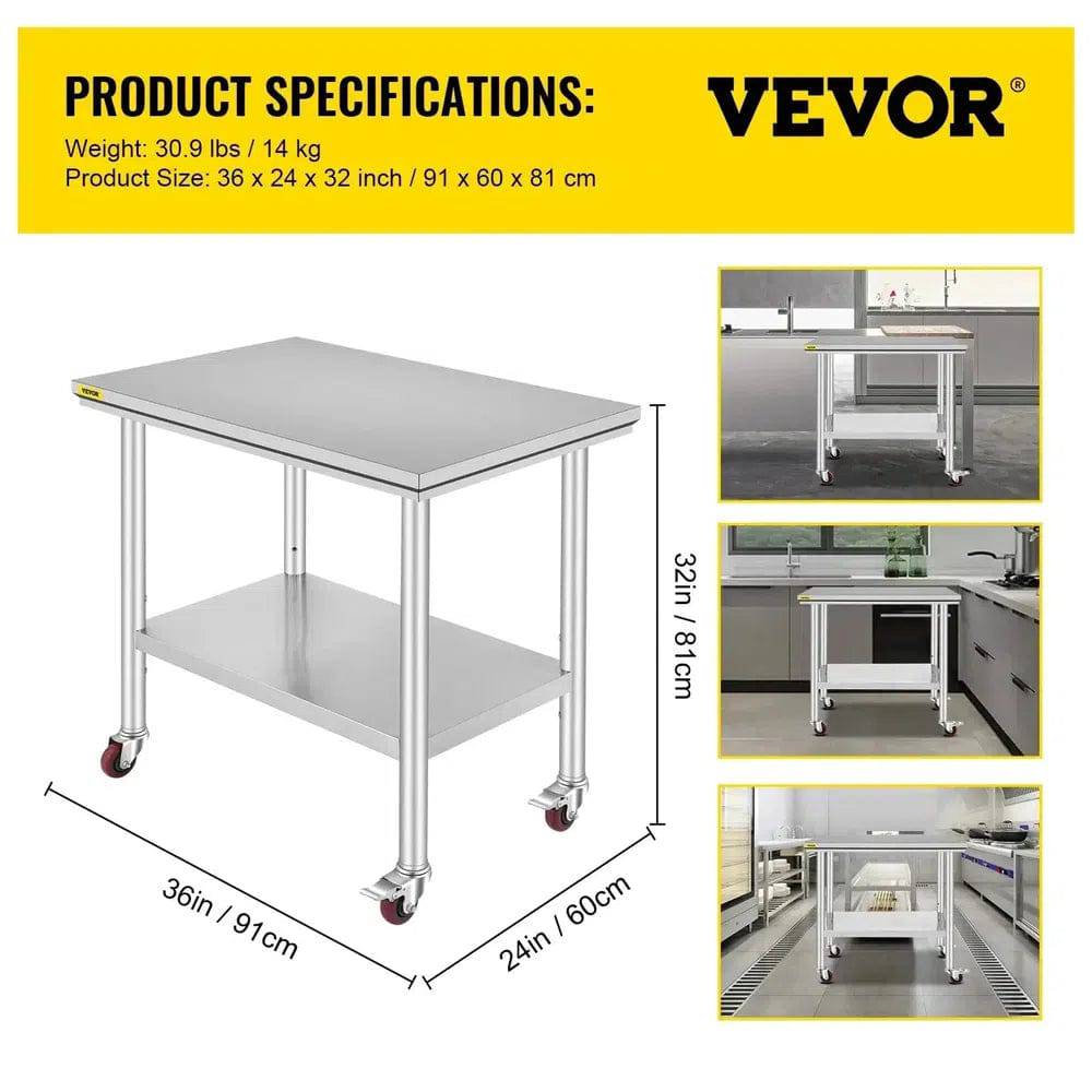 Stainless Steel Work Table | Kitchen | Luvasmr - Satisfyingly Organised