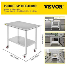 Stainless Steel Work Table | Kitchen | Luvasmr - Satisfyingly Organised