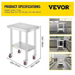 Stainless Steel Work Table | Kitchen | Luvasmr - Satisfyingly Organised