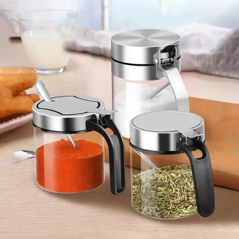 Glass Seasoning Jar with Stainless Steel Lid | Kitchen | Luvasmr - Satisfyingly Organised
