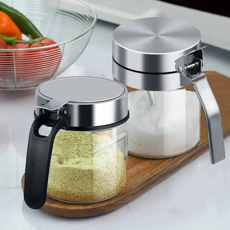 Glass Seasoning Jar with Stainless Steel Lid | Kitchen | Luvasmr - Satisfyingly Organised