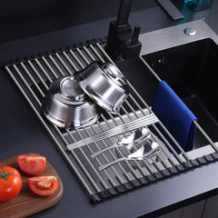 Foldable Stainless Steel Draining Rack | Kitchen | Luvasmr - Satisfyingly Organised