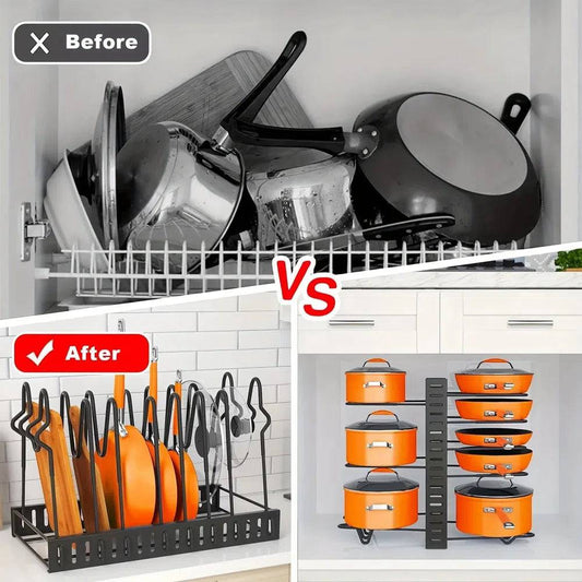 8-Tier Adjustable Pot and Pan Rack | Kitchen | Luvasmr - Satisfyingly Organised