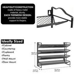3/4 Layers Kitchen Storage Spice Rack Metal Hanging Racks Wall Mount Seasoning Shelf Cabinet Pantry Door Spice Jar Organizer | Kitchen | Luvasmr - Satisfyingly Organised