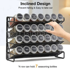 3/4 Layers Kitchen Storage Spice Rack Metal Hanging Racks Wall Mount Seasoning Shelf Cabinet Pantry Door Spice Jar Organizer | Kitchen | Luvasmr - Satisfyingly Organised