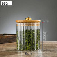 Glass Food Jar with Sealed Bamboo Lid Kitchen Pantry Grains Cookie Coffee Tea Candy Snack Storage Bottle Jars Kitchen Canister | Kitchen | Luvasmr - Satisfyingly Organised