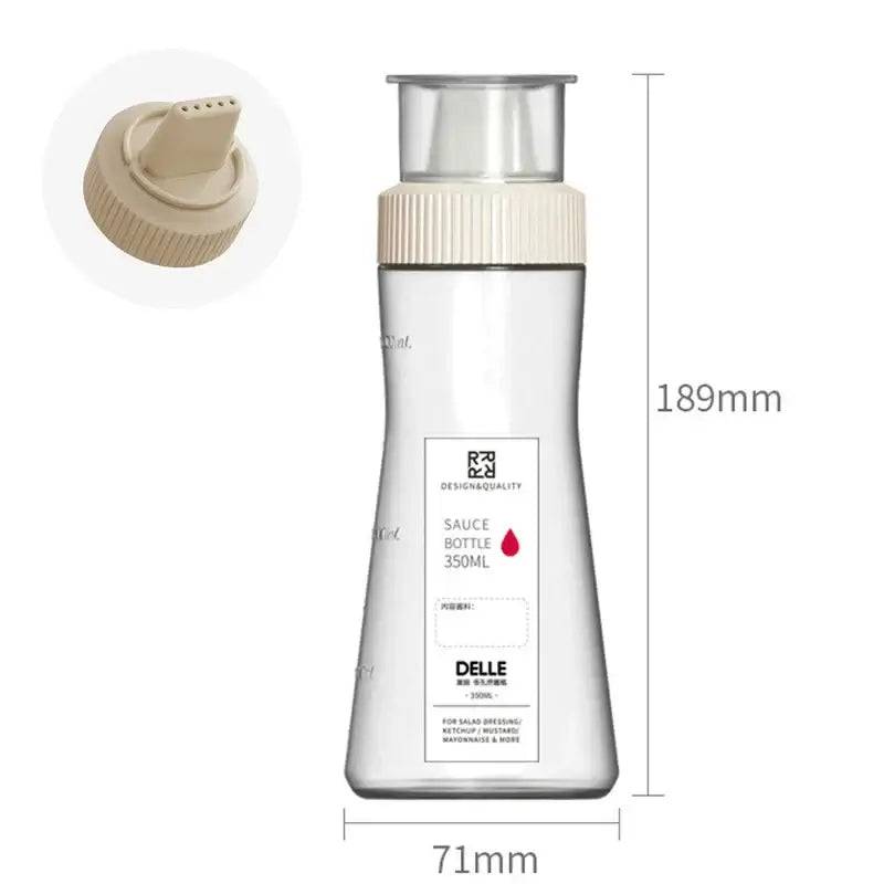 Clear multi-purpose condiment dispenser with 350ml capacity, stylish design for spices and sauces.
