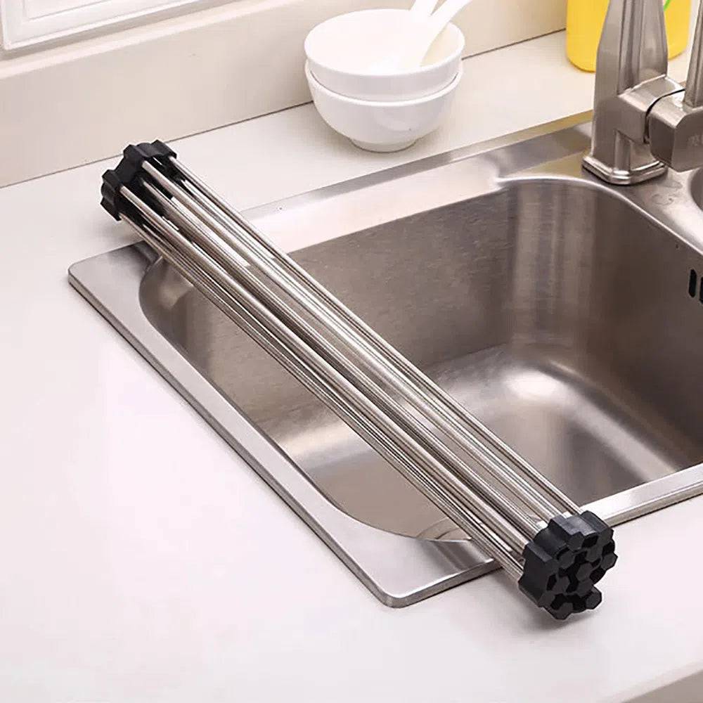 Foldable Stainless Steel Sink Drain Rack | Kitchen | Luvasmr - Satisfyingly Organised