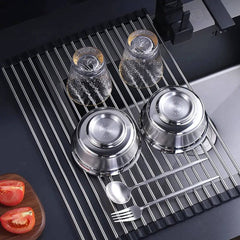 Foldable Stainless Steel Sink Drain Rack | Kitchen | Luvasmr - Satisfyingly Organised