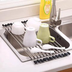 Foldable Stainless Steel Sink Drain Rack | Kitchen | Luvasmr - Satisfyingly Organised