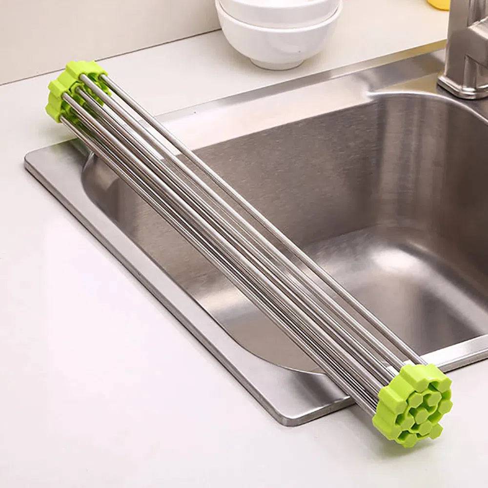 Foldable Stainless Steel Sink Drain Rack | Kitchen | Luvasmr - Satisfyingly Organised