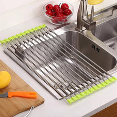 Foldable Stainless Steel Sink Drain Rack | Kitchen | Luvasmr - Satisfyingly Organised