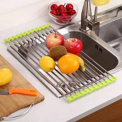 Foldable Stainless Steel Sink Drain Rack | Kitchen | Luvasmr - Satisfyingly Organised