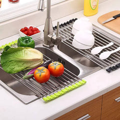 Foldable Stainless Steel Sink Drain Rack | Kitchen | Luvasmr - Satisfyingly Organised