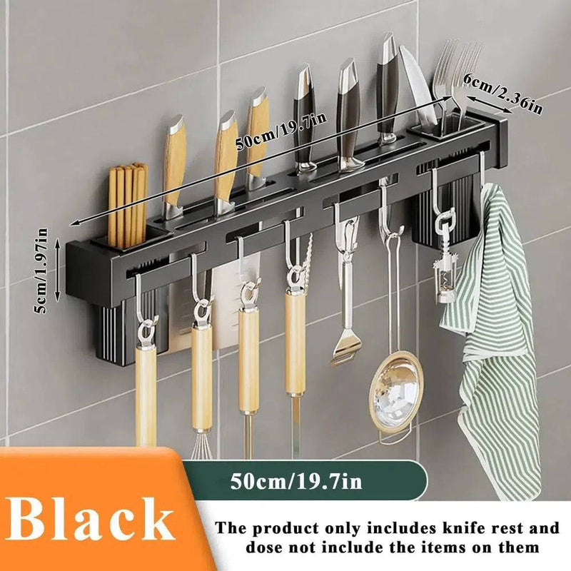 Stainless Steel Wall-Mounted Kitchen Knife Storage Rack | Kitchen | Luvasmr - Satisfyingly Organised