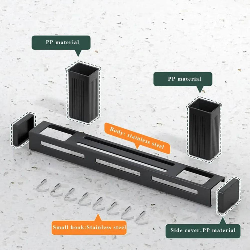 Stainless Steel Wall-Mounted Kitchen Knife Storage Rack | Kitchen | Luvasmr - Satisfyingly Organised