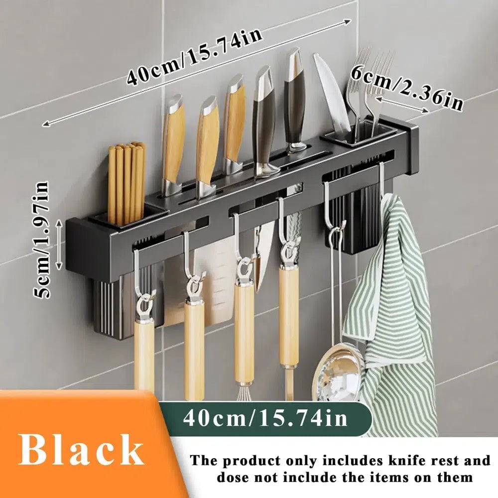 Stainless Steel Wall-Mounted Kitchen Knife Storage Rack | Kitchen | Luvasmr - Satisfyingly Organised
