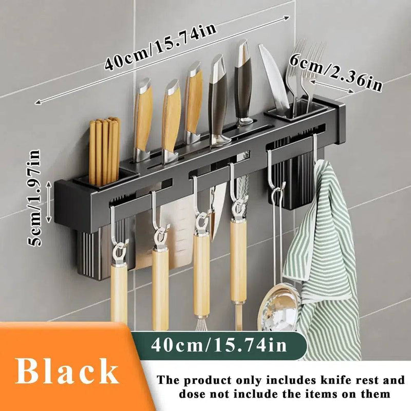 Stainless Steel Wall-Mounted Kitchen Knife Storage Rack | Kitchen | Luvasmr - Satisfyingly Organised