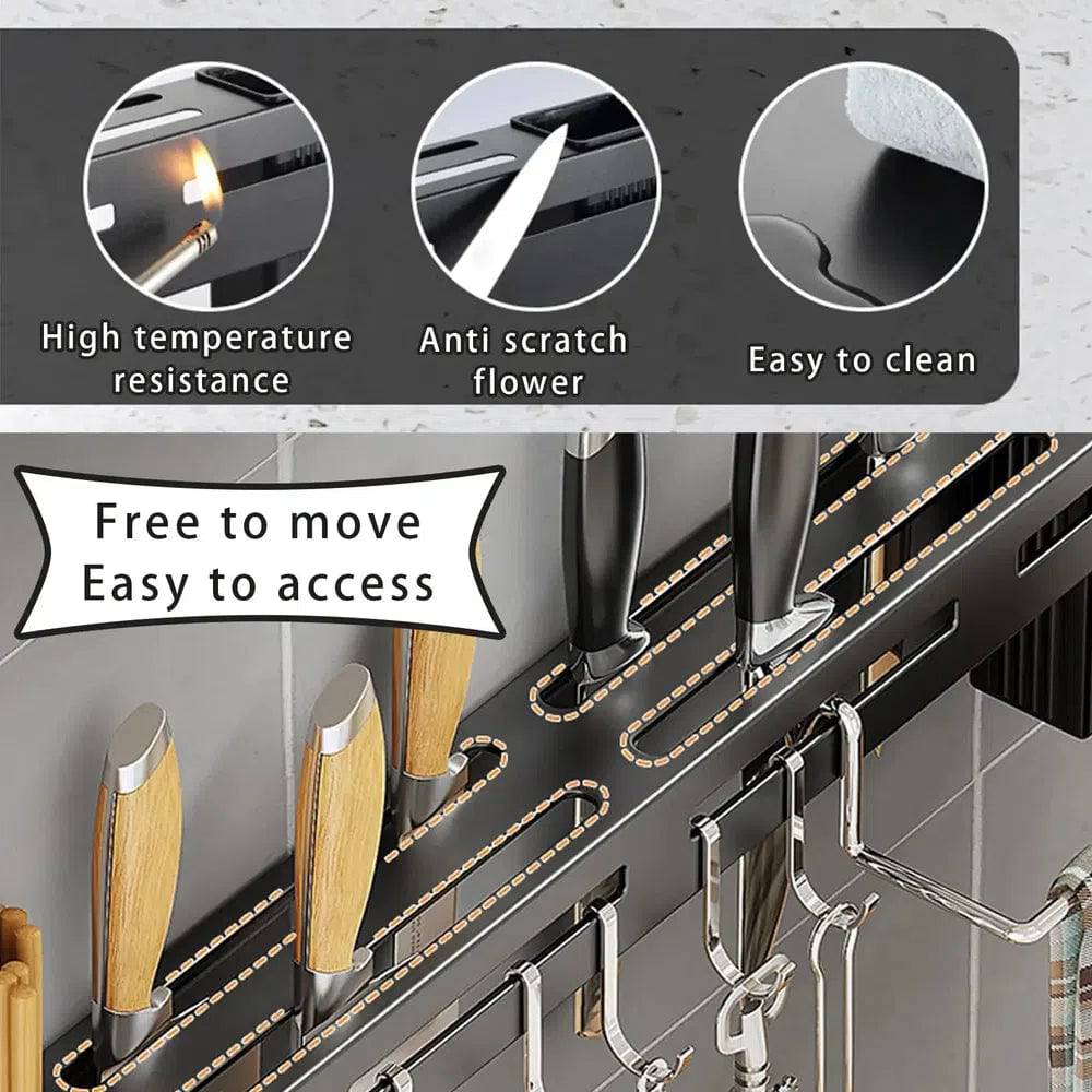 Stainless Steel Wall-Mounted Kitchen Knife Storage Rack | Kitchen | Luvasmr - Satisfyingly Organised